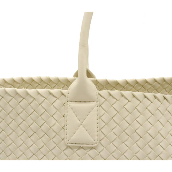 12070416 6 Bottega Veneta Intrecciato Cabas MM Tote Bag Leather White