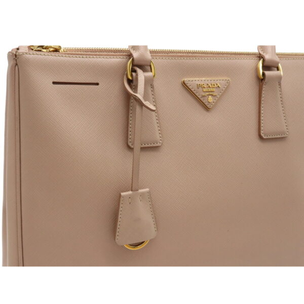 12070600 8 Prada Saffiano Lux 2WAY Leather Handbag Camméo Pink Beige