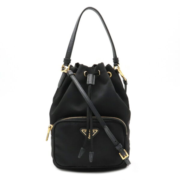 12070623 Prada 2WAY Camouflage Nylon Handbag Nero Black