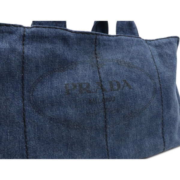 12070639 6 Prada Canapa Large Denim Tote Bag Avio Blue