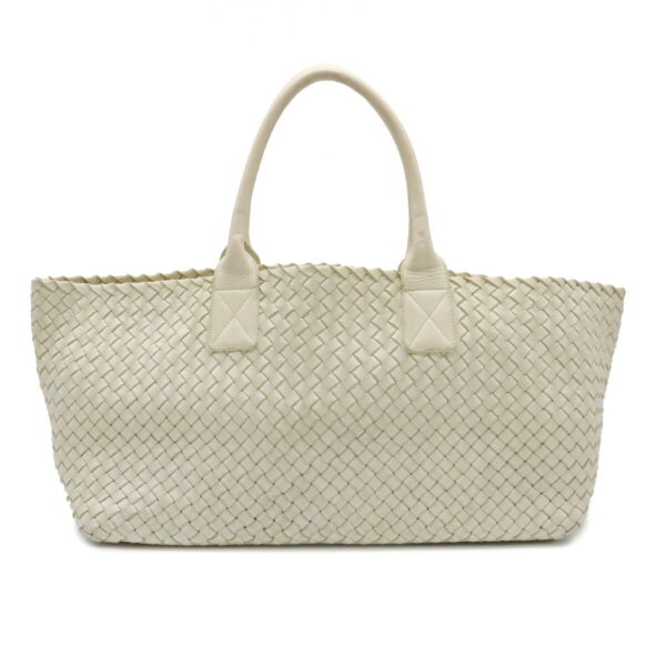 12070658 Bottega Veneta Intrecciato Hippo MM Tote Bag Shoulder Tote Leather White