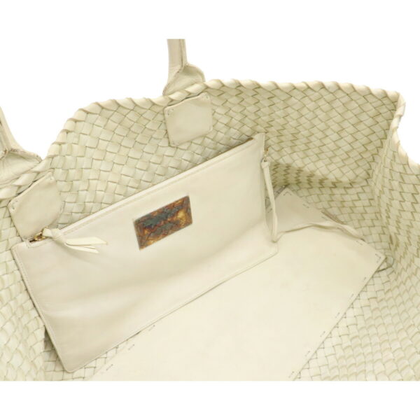 12070658 4 Bottega Veneta Intrecciato Hippo MM Tote Bag Shoulder Tote Leather White