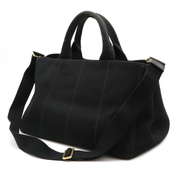 12070703 1 Prada Canapa Bijou 2WAY Canvas Tote Bag Nero Black