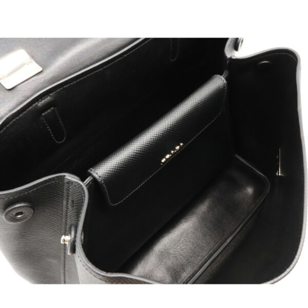 12071120 5 Prada Saffiano Cuir 2WAY Leather Handbag Nero Black