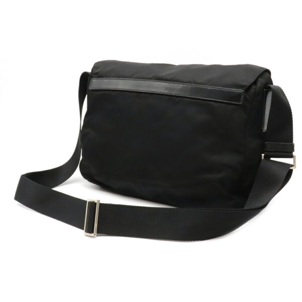 12071297 1 Prada Diagonal Nylon Leather Messenger Bag Nero Black