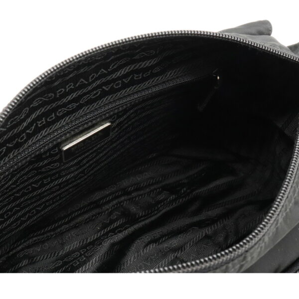 12071297 4 Prada Diagonal Nylon Leather Messenger Bag Nero Black