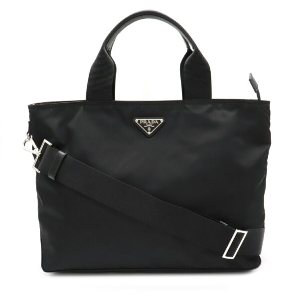 12071298 Prada 2WAY Nylon Leather Shoulder Bag Nero Black