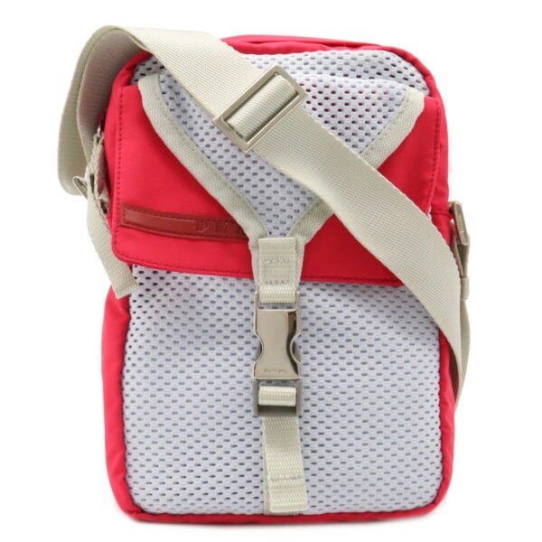 12071361 Prada Sports Pochette Nylon Mesh Crossbody Bag Red Pink