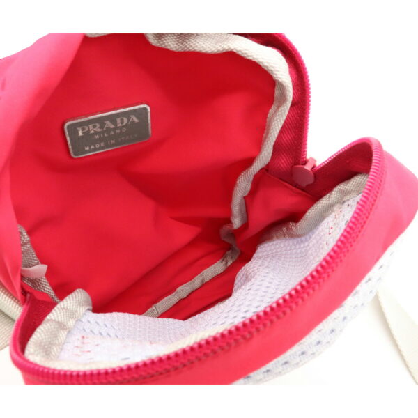 12071361 4 Prada Sports Pochette Nylon Mesh Crossbody Bag Red Pink