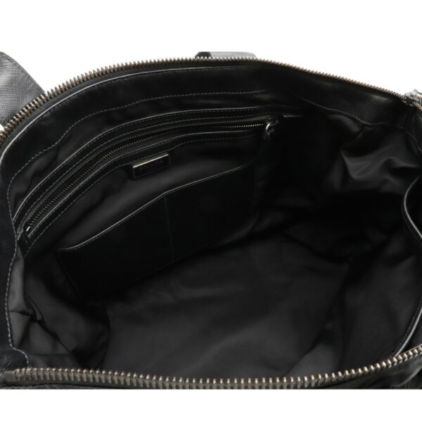 12071428 4 Prada Quilted 2WAY Nylon Leather Travel Bag Nero Black