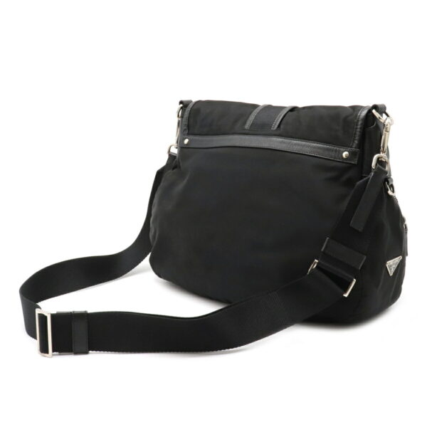 12071429 1 Prada Diagonal Nylon Leather Shoulder Bag Nero Black