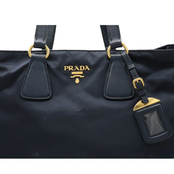 12071459 8 Prada 2WAY Nylon Leather Crossbody Bag Navy Blue