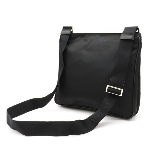 12071488 1 Prada Diagonal Nylon Leather Shoulder Bag Nero Black