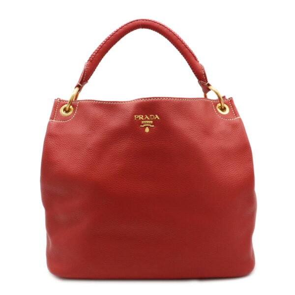 12071489 Prada One Shoulder Leather Shoulder Bag Red