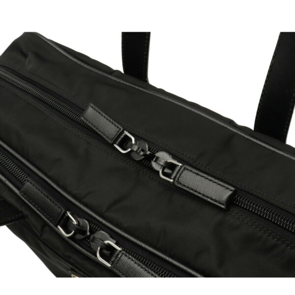 12071490 6 Prada 2WAY Nylon Leather Briefcase Nero Black