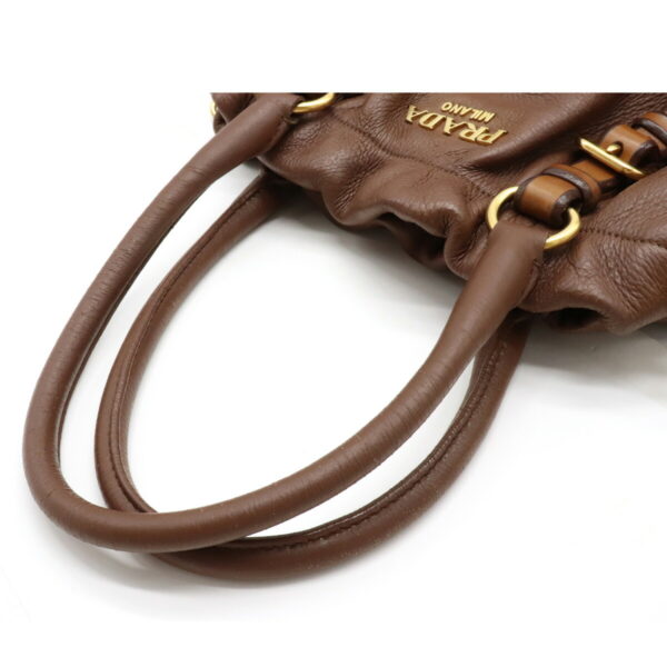 12071523 3 Prada 2WAY Leather Crossbody Handbag Brown