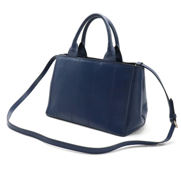 12080299 1 Prada 2WAY Calf Leather Handbag Bluette Blue