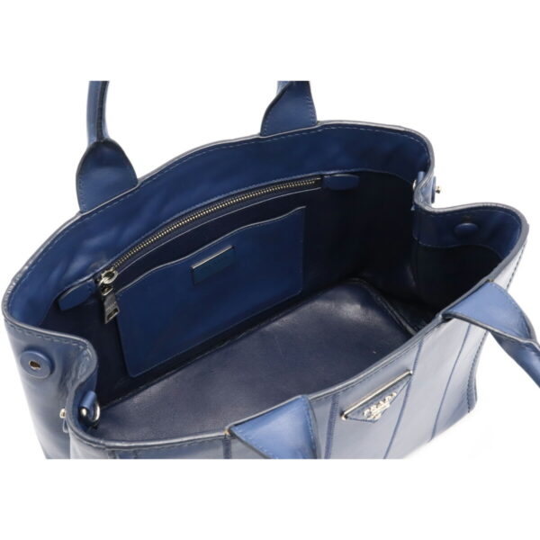 12080299 4 Prada 2WAY Calf Leather Handbag Bluette Blue