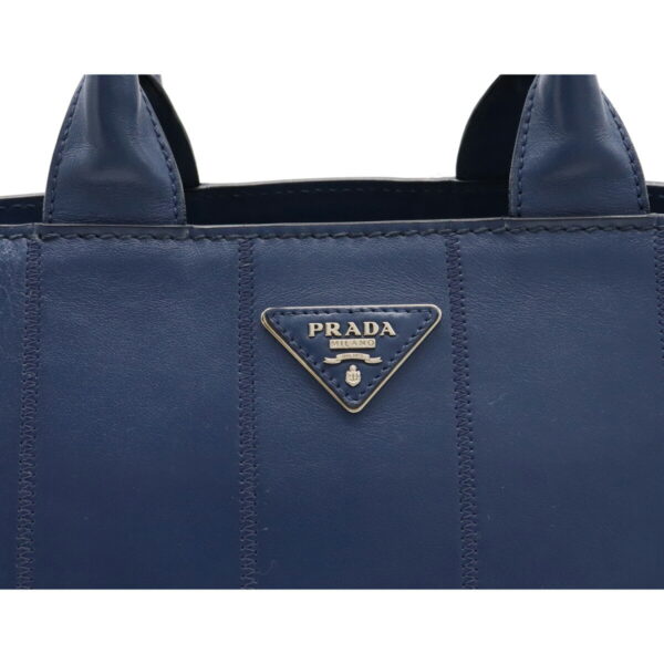 12080299 8 Prada 2WAY Calf Leather Handbag Bluette Blue