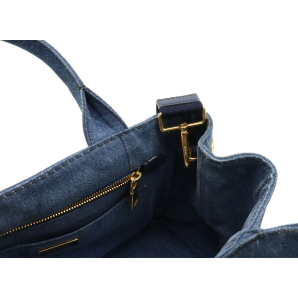 12080301 5 Prada Canapa 2WAY Denim Tote Bag Bleu Blue