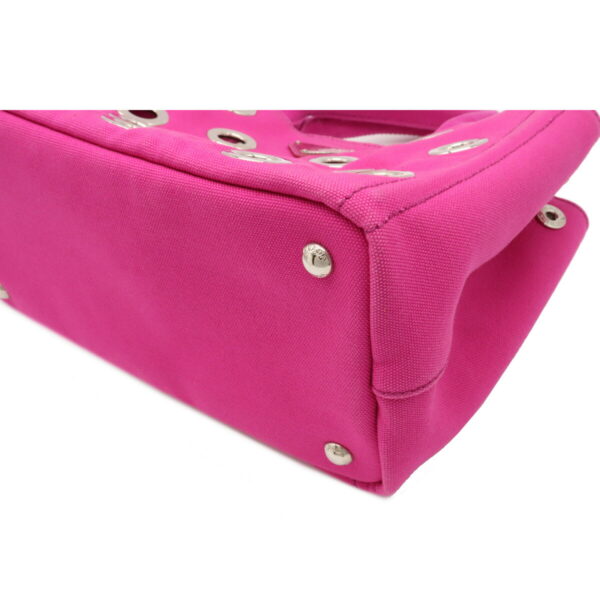 12080313 2 Prada Canapa Grommet 2WAY Tote Bag Fuchsia