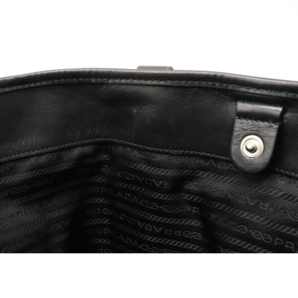 12080325 5 Prada Nylon Leather Bag Nero Black