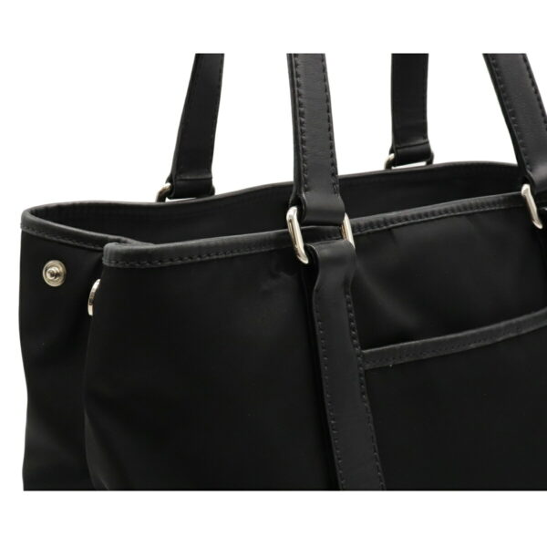 12080325 6 Prada Nylon Leather Bag Nero Black