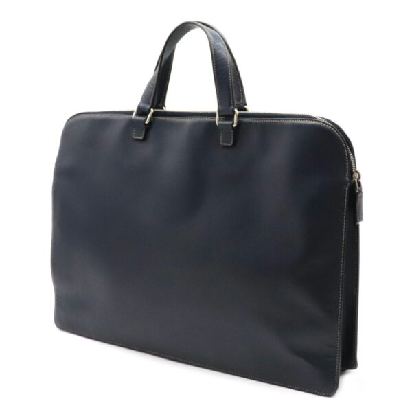 12080346 1 Prada Saffiano Embossed Leather Briefcase Navy Blue