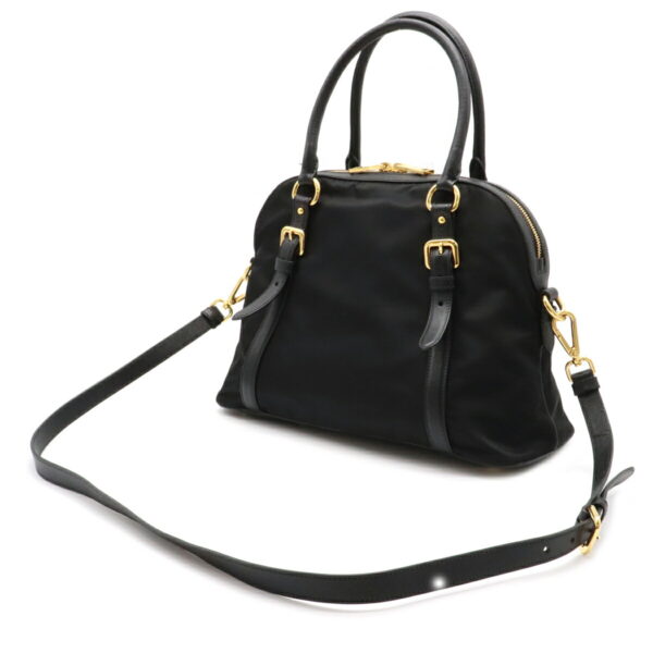 12080785 1 Prada 2WAY Nylon Leather Handbag Nero Black