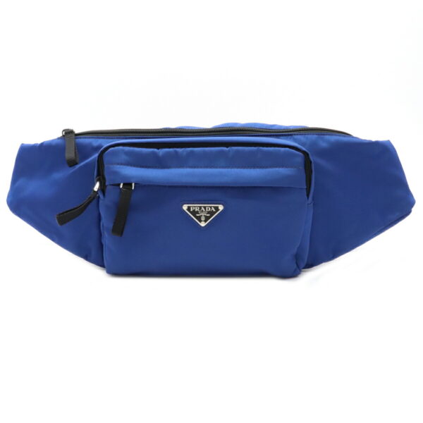 12080855 Prada Nylon Waist Pouch Bluette Blue