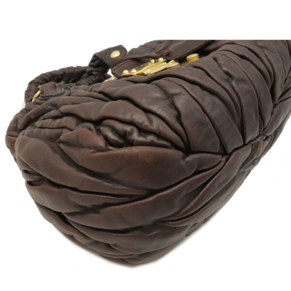 12081031 2 Miu Miu Shoulder Bag Leather Brown