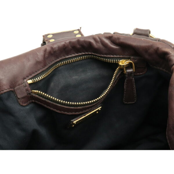 12081031 4 Miu Miu Shoulder Bag Leather Brown