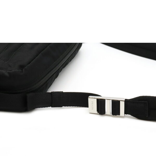 12081188 5 Prada Diagonal Nylon Shoulder Bag Nero Black