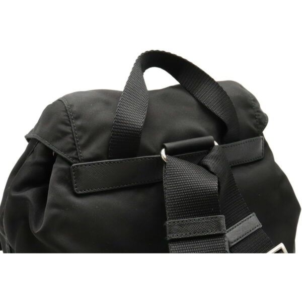 12081190 3 Prada Nylon Leather Rucksack Nero Black