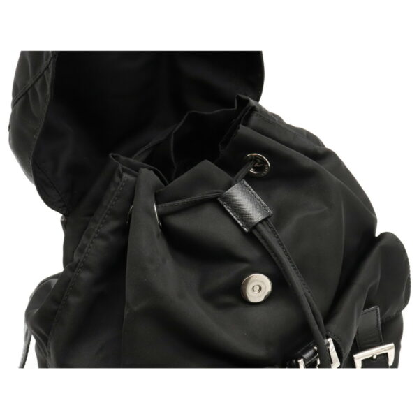 12081190 5 Prada Nylon Leather Rucksack Nero Black