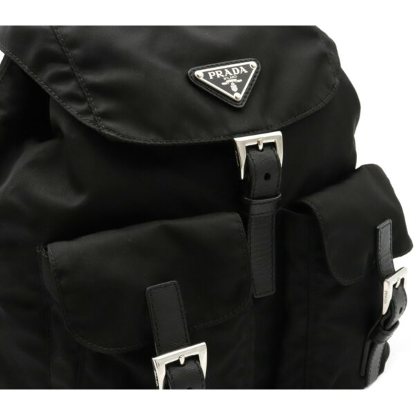 12081190 7 Prada Nylon Leather Rucksack Nero Black