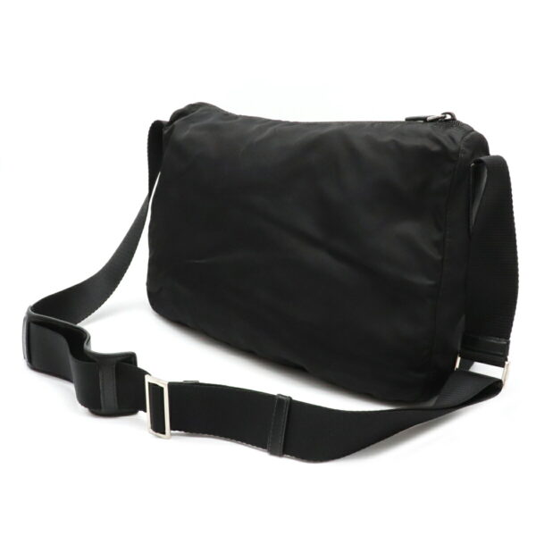 12081472 1 Prada Diagonal Nylon Leather Shoulder Bag Nero Black