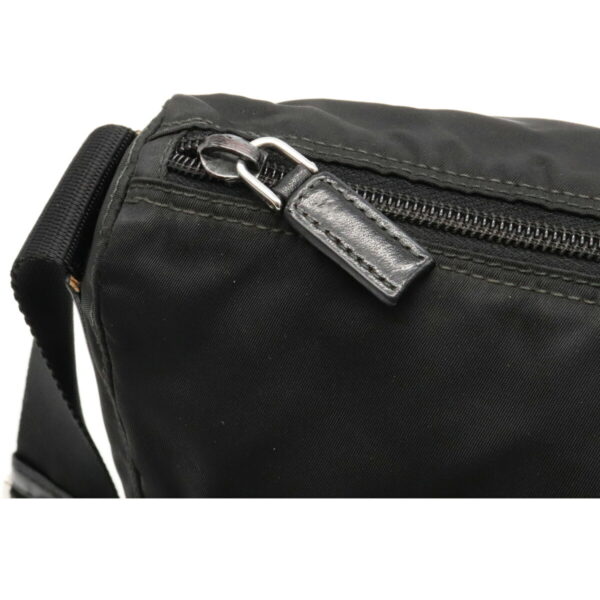 12081472 6 Prada Diagonal Nylon Leather Shoulder Bag Nero Black