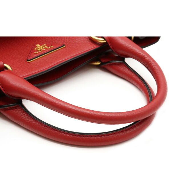 12081473 3 Prada Vit Daino 2WAY Leather Handbag Rosso Red