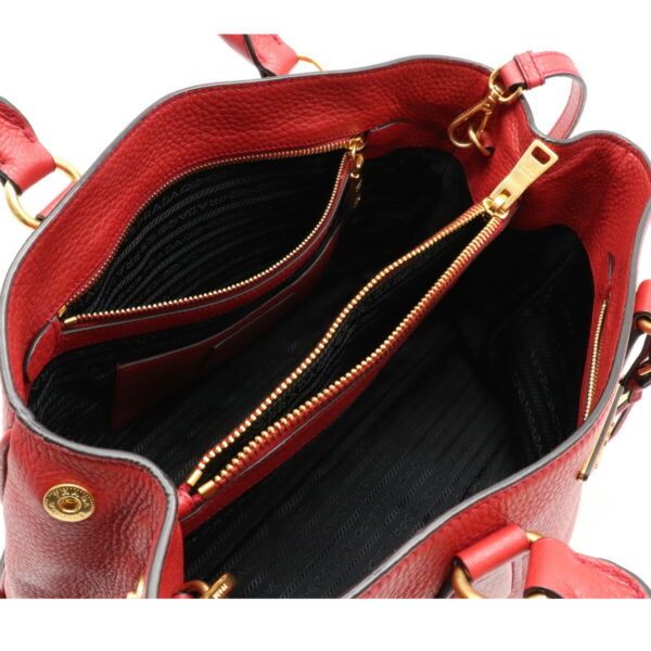 12081473 4 Prada Vit Daino 2WAY Leather Handbag Rosso Red