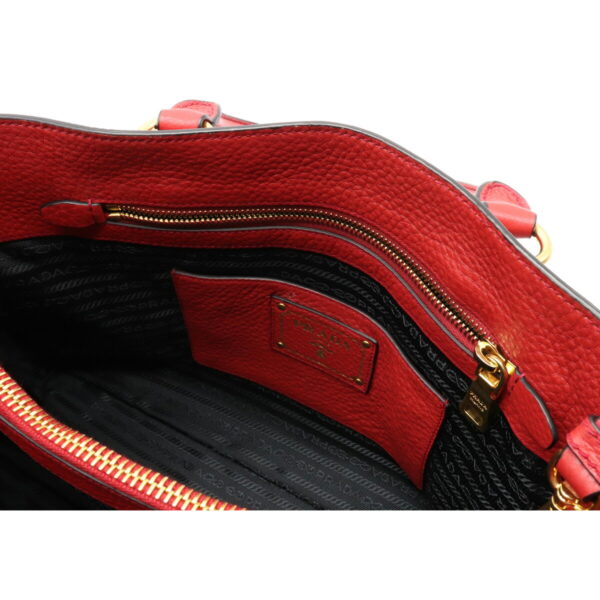 12081473 5 Prada Vit Daino 2WAY Leather Handbag Rosso Red