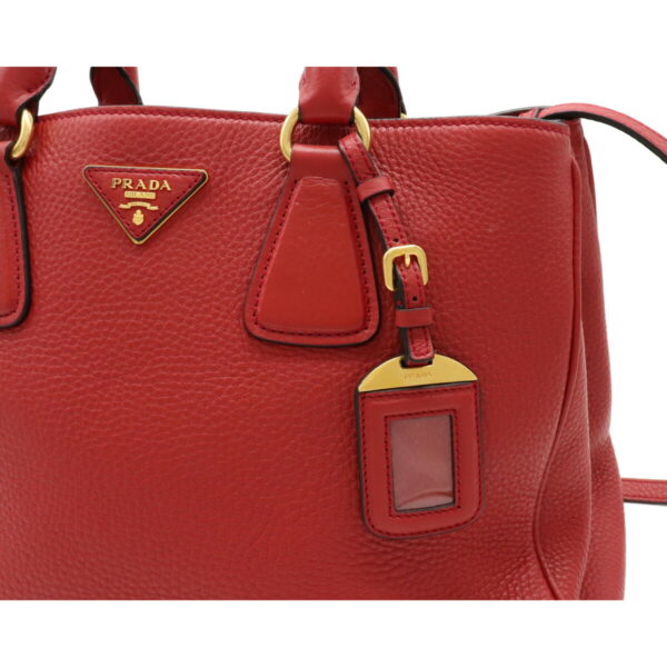 12081473 7 Prada Vit Daino 2WAY Leather Handbag Rosso Red