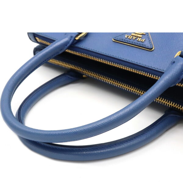 12081481 3 Prada Galleria 2WAY Saffiano Leather Handbag Azzurro Blue