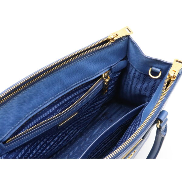 12081481 4 Prada Galleria 2WAY Saffiano Leather Handbag Azzurro Blue