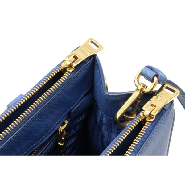 12081481 6 Prada Galleria 2WAY Saffiano Leather Handbag Azzurro Blue