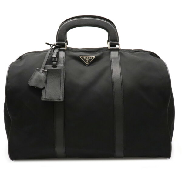 12090128 Prada 2WAY Nylon Leather Bag Nero Black