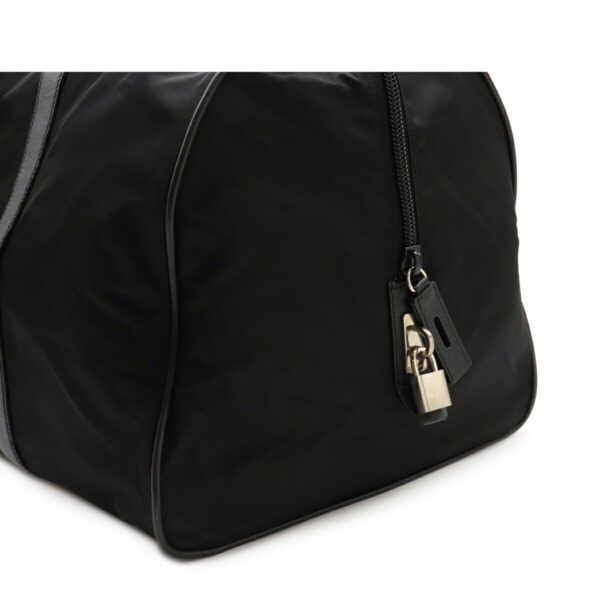 12090128 5 Prada 2WAY Nylon Leather Bag Nero Black