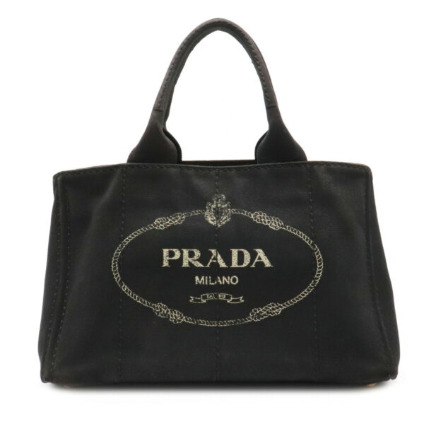 12090152 Prada Canapa Canvas Tote Bag Nero Black