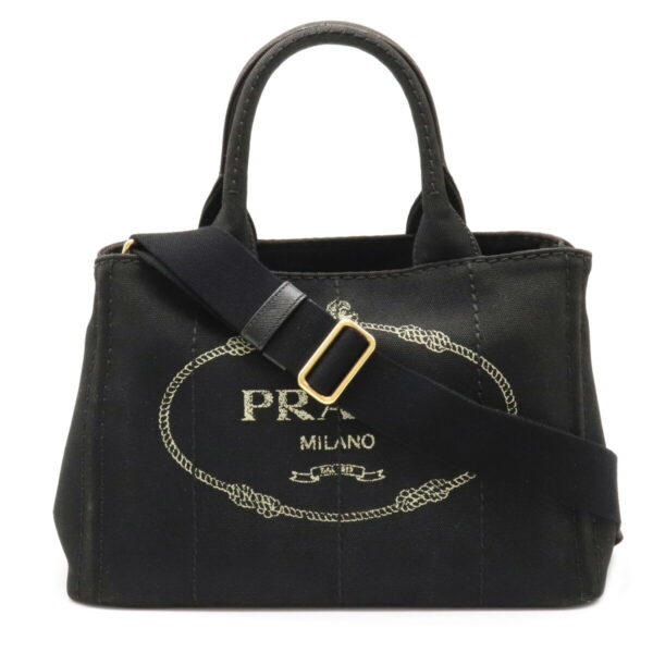 12090196 Prada Canapa 2WAY Canvas Crossbody Bag Nero Black