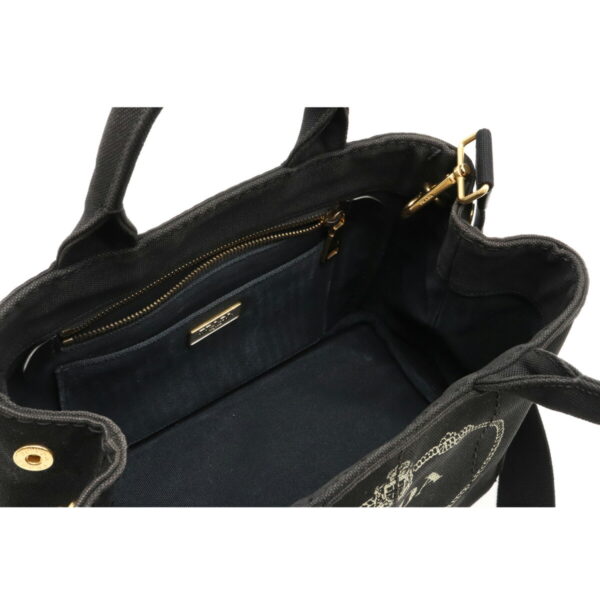 12090196 4 Prada Canapa 2WAY Canvas Crossbody Bag Nero Black